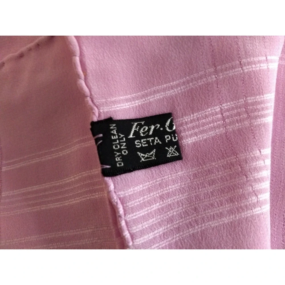 Fer-Gio Como Pure Silk Scarf ITALY Lavender / Soft Pink Rolled Hem 33.5